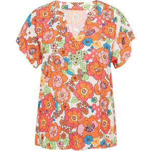 usha - BLUE LABEL - Blouse - Gemengde Kleuren - Wijde Blouse - Bloemenprint