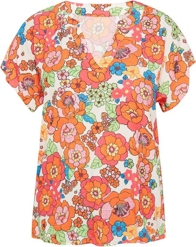 usha - BLUE LABEL - Blouse - Gemengde Kleuren - Wijde Blouse - Bloemenprint