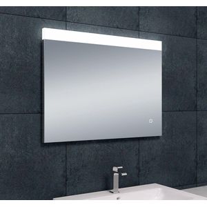 Badkamerspiegel Single 80x60cm Geintegreerde LED Verlichting Verwarming Anti Condens Touch Lichtschakelaar Dimbaar