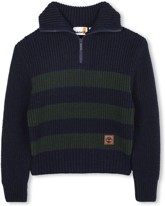 Timberland Blouse m. Rits - Gebreid - Navy/Groen - Timberland - 10 jaar (140) - Shirts