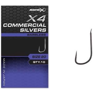 Matrix X4 Commercial Silvers Spade-Barbless (10 pcs) - Maat : 18