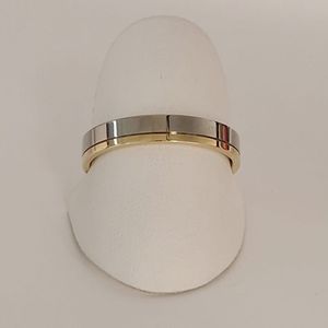 Trouwring - dames - diamant - Aller Spanninga - 130-45 - geelgoud 14 krt- palladium - uitverkoop Juwelier Verlinden St. Hubert – van €900,= voor €585,=