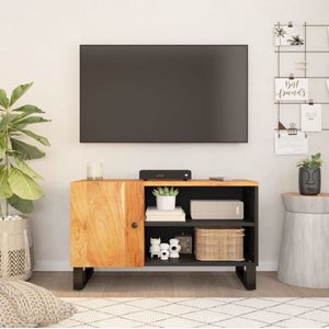 vidaXL TV-meubel Acaciahout - 80 x 33 x 46 cm - Opbergruimte - Stabiele poten - Kast