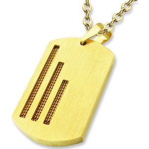Amanto Ketting Arjen Gold - 316L Staal - Dogtag - 38x23mm - 60cm