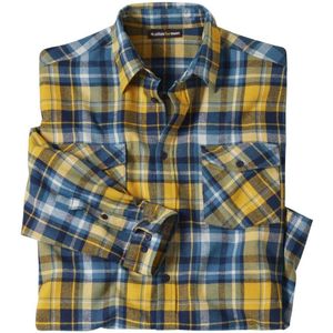 ATLAS FOR MEN - Geruit overhemd van flanel - Heren - Verkrijgbaar in grote maten - 5XL
