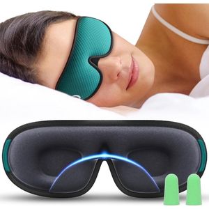 3D Slaap Oogmasker - Compleet Donker, Ademend - 1 stuks - Zwart