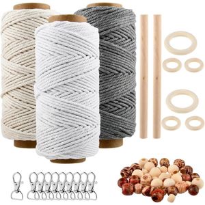 Compleet Macrame Creatief Startpakket met Houten Kralen en Accessoires