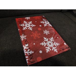 Kerst Tafelkleed - 180 x 130 cm - Rood Kerst Tafelkleed - Tafelkleed Kerst Papier | Kerst Wegwerp Tafelkleed - Tafelkleed Kerstprint