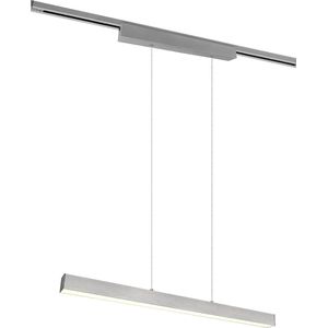 LED Railverlichting - Hanglamp - DUOLINE Up and Down - 2 Fase - 29W - Warm Wit 3000K - Dimbaar - Rechthoek - Mat Nikkel - Aluminium