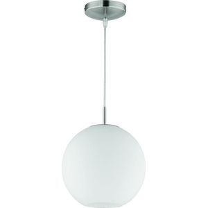 LED Hanglamp - Hangverlichting - Torna Mono - E27 Fitting - Rond - Mat Nikkel - Aluminium
