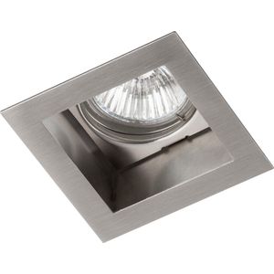 Berla modern inbouw armatuur - Vierkant - Nikkel - Kantelbaar - exclusief lichtbron GU10 - IP20 - Sfeerverlichting