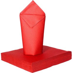 Givi Italia Feest servetten - 16x - rood - 3 laags - 33x33cm - feest/verjaardag servetten