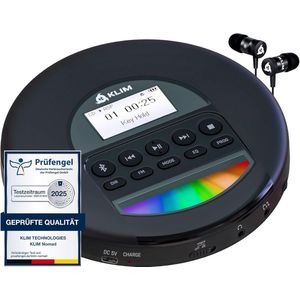Discman - KLIM Nomad - CD Speler - Zwart - Bluetooth
