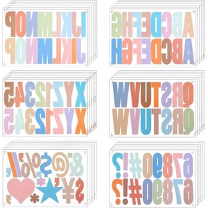 36 vellen 600 stuks grote letterstickers 65 inch kleurrijk alfabet stickers - Groot aantal stickers voor brievenbus nummer muur deur locker decoraties poster board.