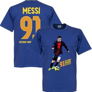 Messi 91 World Record Goals T-shirt - Blauw - L