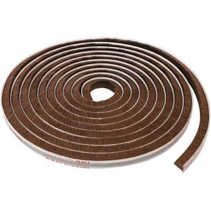 WiseGoods Premium Tochtstrip 5M - Tocht Strip Tochtband - Tochtstrips - Tochtborstel - Deurborstel Afdichtingstape - Bruin 9x15mm