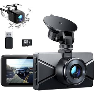 ApexArte® Dashcam voor Auto - Dualdashcam Voor en Achter - Full HD - Zwart