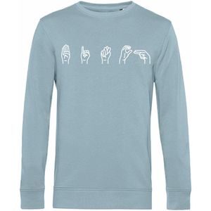 7431 - Sweater - Gebarentaal; Bitch-Blue Fog-S