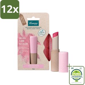 Kneipp - Lippenbalsem - Gekleurd Natural Rose - Vegan - Voordeelverpakking - 12 stuks - Lippenbalsem - Natuurlijke lippenbalsem