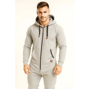 Grijze Onesie - Huispak - Onesie mannen - Onesie Vrouwen - Maat L