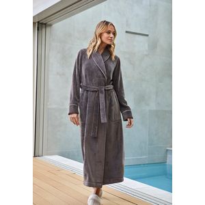 Barandi Dames Kamerjas – Lange fleece ochtendjas met ceintuur – Chocoladebruin – Superzacht & elegant - L
