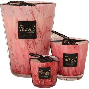 'Victoria with Love - Kaars - Geurkaars - Marble Pink - Roze - Medium Glas - Indoor - 100 Branduren