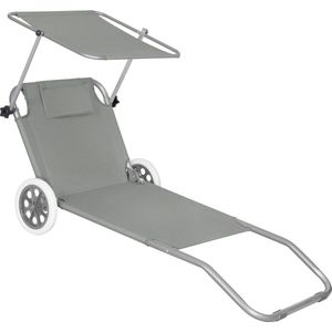 Springos Ligstoel | Ligbed | Verstelbaar | Ergonomische Vorm | Grijs