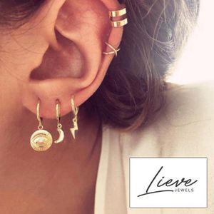 Oorbellen set (5 stuks) Goud - Dames - Lieve Jewels