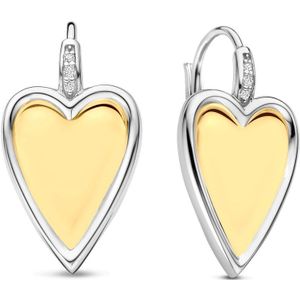 TI SENTO Dames Oorbellen - 925 zilver - Zirkonia met geel verguld - 78004ZY