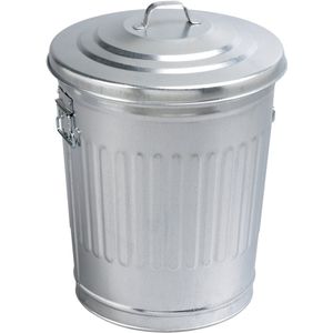 Guillouard - Amerikaanse Gegalvaniseerde Stalen Prullenbak - 30 Liter - Vintage Stijl