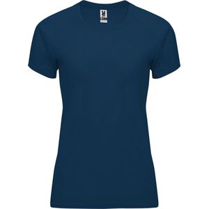 Donkerblauw dames sportshirt korte mouwen Bahrain merk Roly maat XL