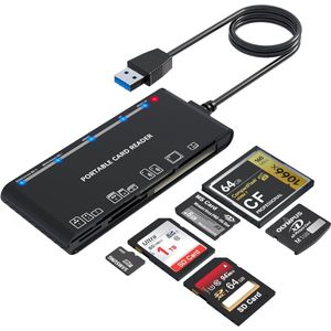 Gsedaox-SD Kaart Lezer USB C -7 in 1-Micro SD Kaartlezer USB 3.0 -Card Reader-Plug & Play- Geheugenkaartlezer