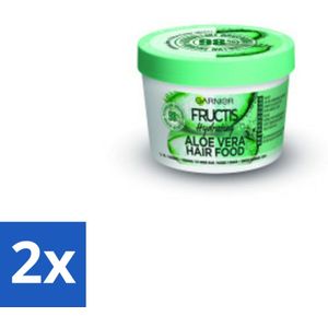 2 x Garnier - Fructis Hair Food Aloe Vera - 3-in-1 Haarmasker - Normaal tot Droog Haar - 400 ml - Haar Masker - Aloe Vera - Droog Haar - Hydraterend Masker - Garnier Fructis