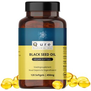 Black Seed Oil Capsules 120 Stuks | 1800mg per Dag | Vegetarisch | Hoogwaardige Koudgeperste Zwarte Komijnolie Capsules | Zwartzaadolie | Nigella Sativa | Zonder Gelatine