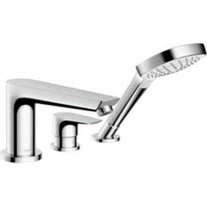 Hansgrohe Talis e afdekset 3 gats badrandcombinatie inclusief Secuflex slanggarnituur chroom