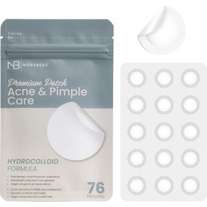 Novabeau Premium Koreaanse Hydrocolloïde Pimple Patches - Acne Patches - Korean Skincare - Huidreiniger - Acneverzorging - 2 Formaten - Ultra Transparant Met Beveled-Edge Technologie - Ideaal Voor Snelle Genezing Van Puistjes