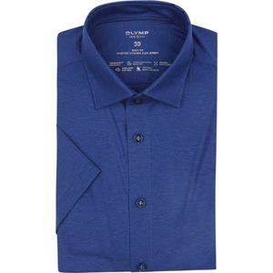 OLYMP - Short Sleeve Overhemd Lvl 5 Kobaltblauw - Heren - Maat 38 - Body-fit