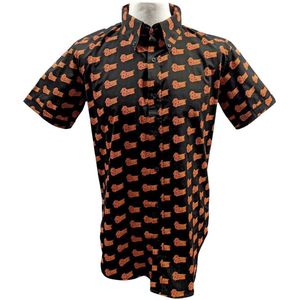 David Bowie - Logo Pattern Shirt - S - Zwart
