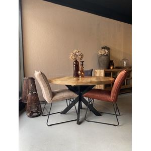 Eettafel Rond 110 cm mangohout NATUREL