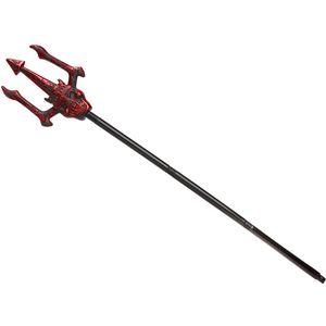 Duivel Trident/drietand vork - 108 cm - rood - plastic - Halloween verkleed accessoires