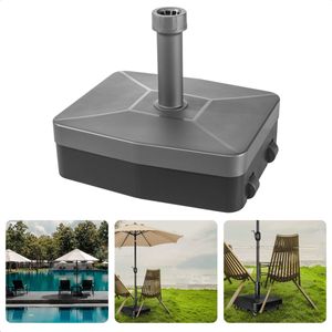 Cheqo® Verrijdbare Kunststof Parasolvoet - Parasolstandaard - Parasol Houder - Parasol Standaard - Vulbaar 40 kg - Met Wielen en Handgreep