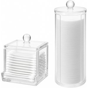 Wattenstaafjes houder - Wattenschijfjeshouder - Set van 2 organizers - Make up Organizer - Organizer