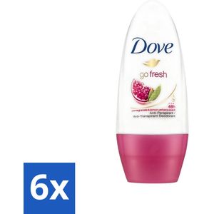 6 x Dove - Deodorant - Roll-on Go Fresh Granaatappel - Frisse geur - 50 ml - Deodorant - Antitranspirant - Dove - Granaatappel - Roll-on