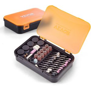 VEVOR 21 x 13.5 x 4.5 cm Accessoireset voor Draaigereedschappen, Universele Pasvorm, Duurzame Constructie, Met Robuuste Gereedschapskist, Voor Het Snijden, Slijpen, Schuren, Slijpen, Snijden En Polijsten Van Verschillende Materialen