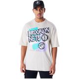 New Era Retro Graphic Brooklyn Nets T-shirt Met Korte Mouwen Wit L Man