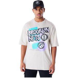 New Era Retro Graphic Brooklyn Nets T-shirt Met Korte Mouwen Wit L Man