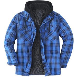 Dikker geruit flanellen overhemd met capuchon voor heren