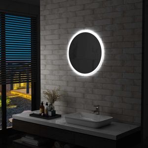The Living Store LED-spiegel Badkamer - 60 cm - IP44 - Zilver - Glas - aluminium frame