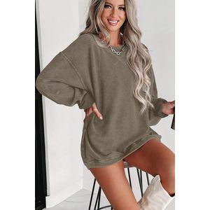 Oversized Dames Sweatshirts - Casual Corduroy Truien met Lange Mouwen en Ronde Hals