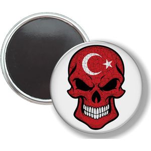 Button Met Magneet - Schedel Vlag Turkije - NIET VOOR KLEDING